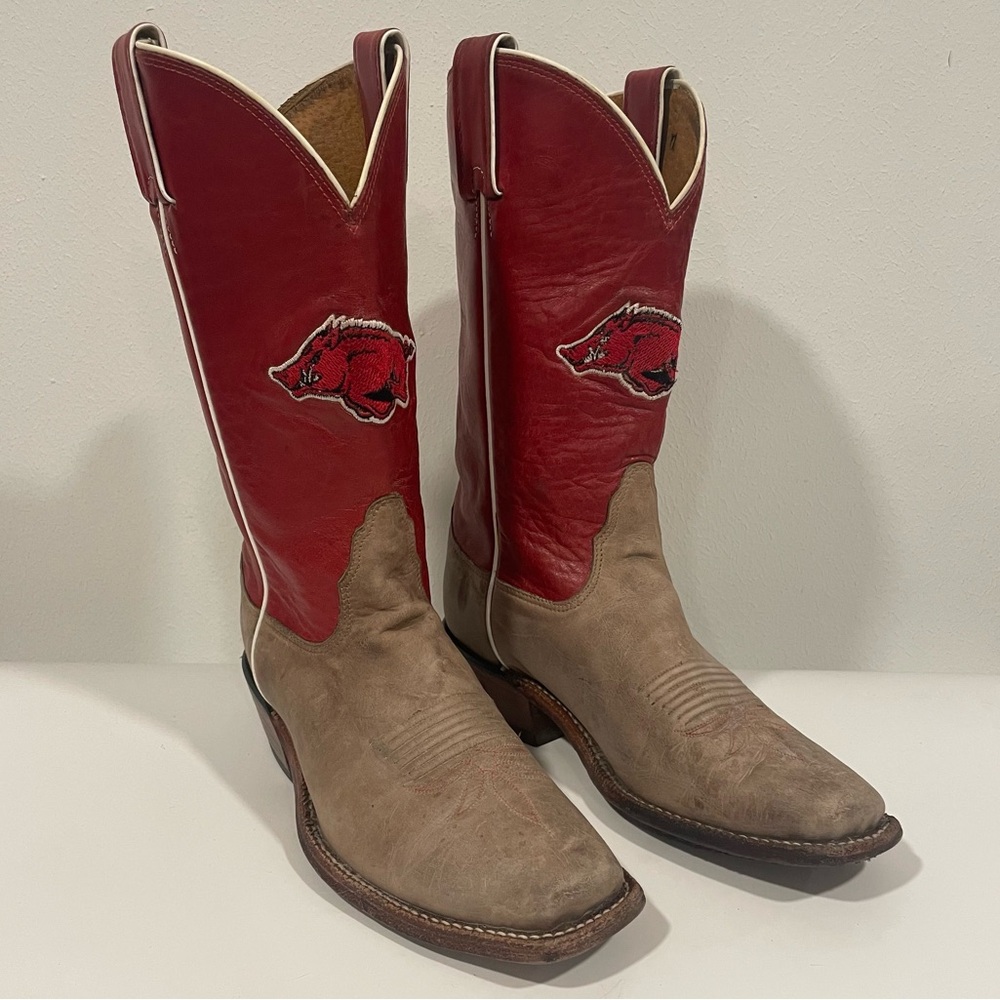 Nocona COLLEGEBOOTS Arkansas Women’s Leather Cowgirl Western Boots size 7 B